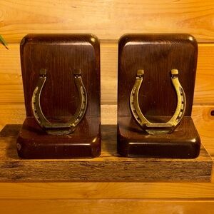 Vintage horseshoe boho western bookends